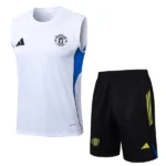 Entrenamiento Sin Mangas Conjunto Completo Manchester United 2025 2026 Blanco Negro Amarillo