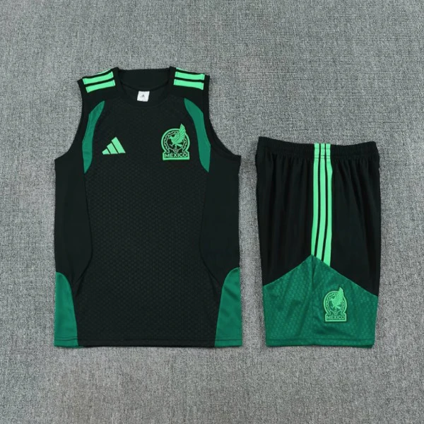 Entrenamiento Sin Mangas Conjunto Completo México 2026 Verde Negro México Conjunto 2026 Verde - México Barata | tiendasdefutboles