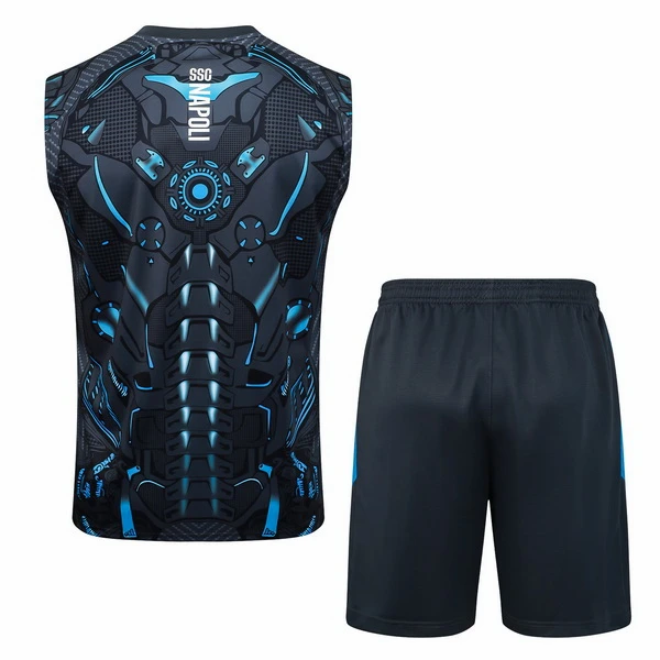 Entrenamiento Sin Mangas Conjunto Completo Napoli 2025 2026 Azul Negro SSC Napoli Conjunto 2025 2026 Azul - Ssc Napoli Equipacion | tiendasdefutboles