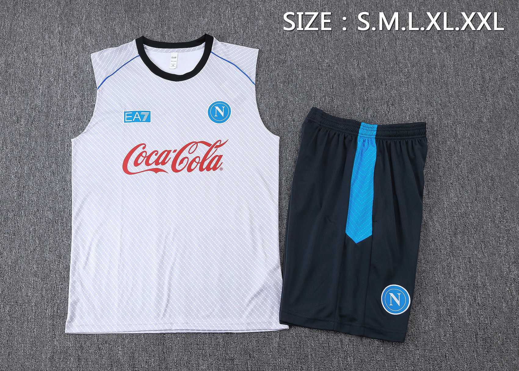 Entrenamiento Sin Mangas Conjunto Completo Napoli 2025 2026 Blanco Rojo Azul SSC Napoli Conjunto 2025 2026 Blanco - Ssc Napoli Equipacion | tiendasdefutboles