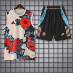 Entrenamiento Sin Mangas Conjunto Completo Niños Bayern Múnich 2025 2026 Amarillo Rojo Negro