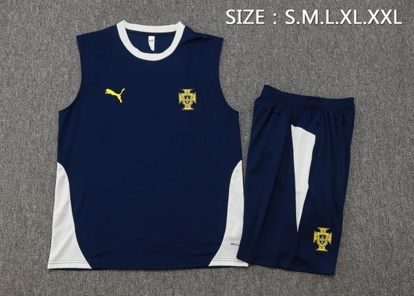 Entrenamiento Sin Mangas Conjunto Completo Portugal 2026 Azul Blanco Portugal Conjunto 2026 Azul - Portugal Barata | tiendasdefutboles