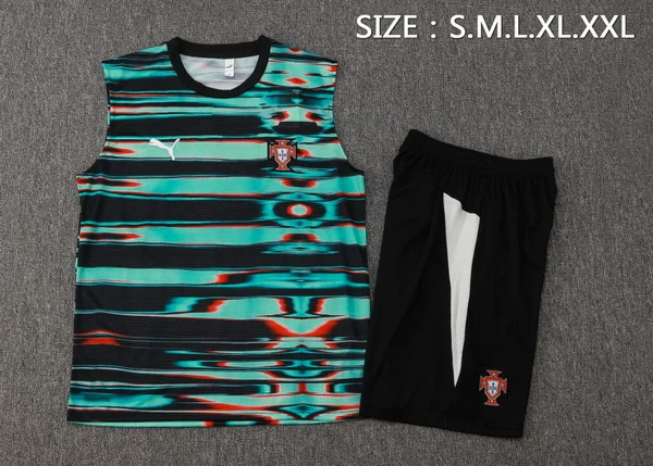 Entrenamiento Sin Mangas Conjunto Completo Portugal 2026 Verde Negro Portugal Conjunto 2026 Verde - Portugal Barata | tiendasdefutboles