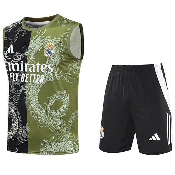 Entrenamiento Sin Mangas Conjunto Completo Real Madrid 2025 2026 Negro Rosa Real Madrid Conjunto 2025 2026 Negro - Maglia Real Madrid | tiendasdefutboles