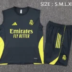 Entrenamiento Sin Mangas Conjunto Completo Real Madrid 2025 2026 Gris Amarillo