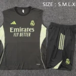 Entrenamiento Sin Mangas Conjunto Completo Real Madrid 2025 2026 Gris Verde