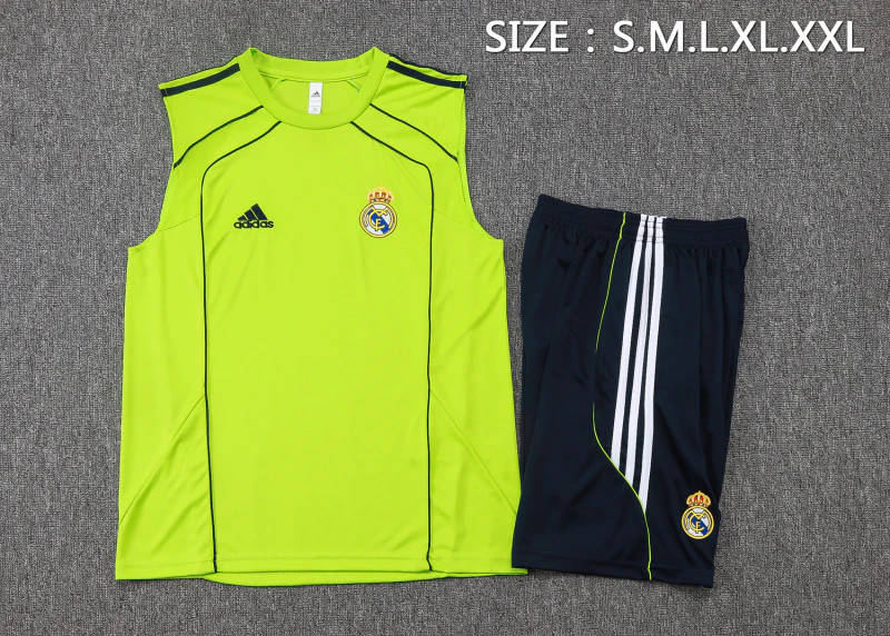 Entrenamiento Sin Mangas Conjunto Completo Real Madrid 2025 2026 Verde Negro Real Madrid Conjunto 2025 2026 Verde - Maglia Real Madrid | tiendasdefutboles