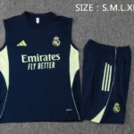 Entrenamiento Sin Mangas Conjunto Completo Real Madrid 2025 2026 Azul Marino I Verde