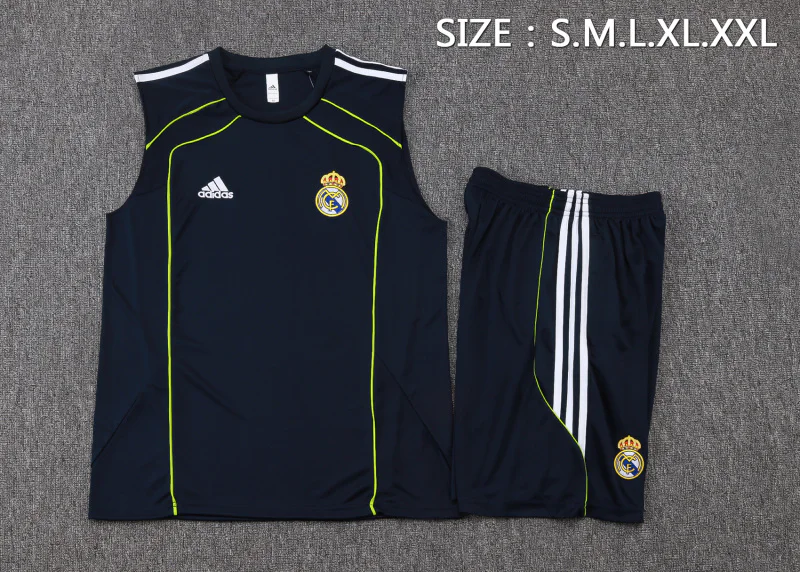 Entrenamiento Sin Mangas Conjunto Completo Real Madrid 2025 2026 Blanco Naranja Negro Real Madrid Conjunto 2025 2026 Blanco - Maglia Real Madrid | tiendasdefutboles