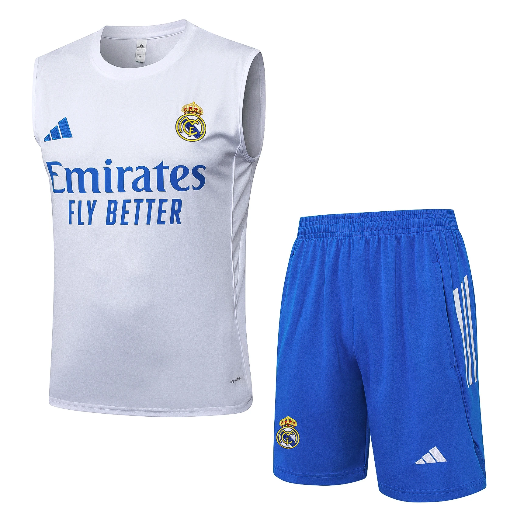 Entrenamiento Sin Mangas Conjunto Completo Real Madrid 2025 2026 Blanco Naranja Negro Real Madrid Conjunto 2025 2026 Blanco - Maglia Real Madrid | tiendasdefutboles