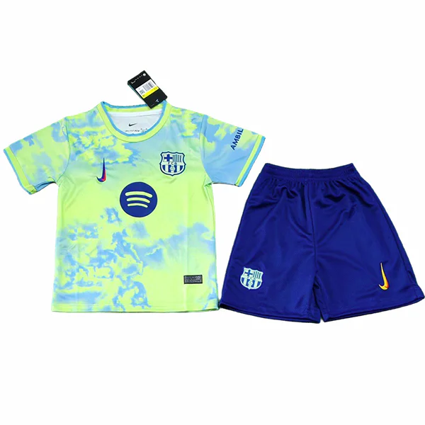 Especial Conjunto De Niños Barcelona 2025 2026 Verde Azul FC Barcelona Niños Conjunto 2025 2026 Especial Verde - Equipacion Fc Barcelona Niños | tiendasdefutboles