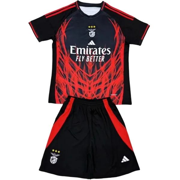 Especial Conjunto De Niños Benfica 2024 2025 Negro Rojo SL Benfica Niños Conjunto 2024 2025 Especial Negro - Tuta SL Benfica Niños | tiendasdefutboles