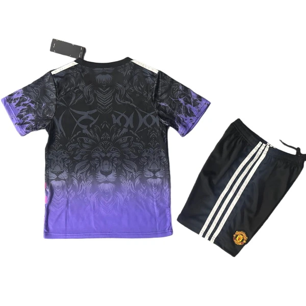 Especial Conjunto De Niños Manchester United 2025 2026 Purpura Negro Manchester United Niños Conjunto 2025 2026 Especial Púrpura - Equipacion Manchester United Niños | tiendasdefutboles