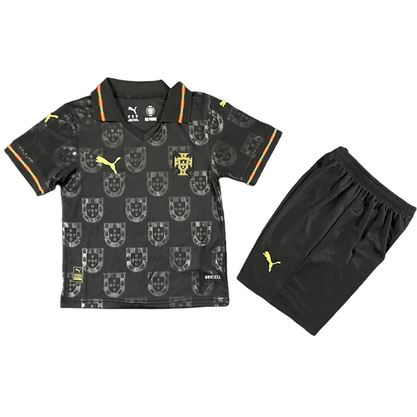 Especial Conjunto De Niños Portugal 2026 Negro Portugal Niños Conjunto 2026 Especial Negro - Equipacion Portugal Niños | tiendasdefutboles