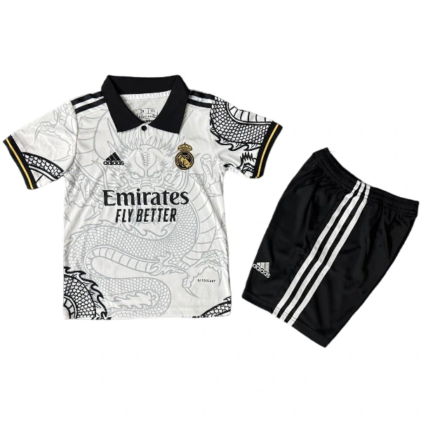 Especial Conjunto De Niños Real Madrid 2025 2026 Blanco Negro Real Madrid Niños Conjunto 2025 2026 Especial Blanco - Tuta Real Madrid Niños | tiendasdefutboles