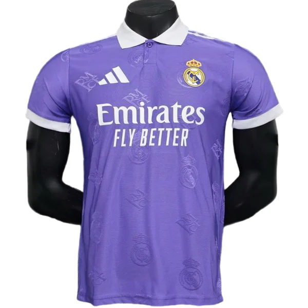 Especial Jugadores Camiseta Real Madrid 2025 2026 Purpura Blanco Real Madrid Camiseta Edición Jugadores 2025 2026 Especial Púrpura - Camiseta Real Madrid | tiendasdefutboles