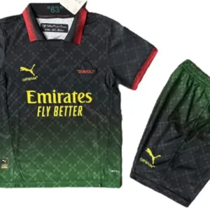 AC Milan Niños Conjunto 2024 2025 Negro - Tuta AC Milan Niños | tiendasdefutboles