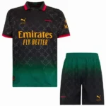Fourth Conjunto De Niños AC Milan 2024 2025 Negro