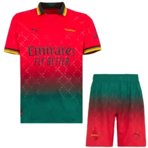 AC Milan Niños Conjunto 2024 2025 Rojo - Tuta AC Milan Niños | tiendasdefutboles