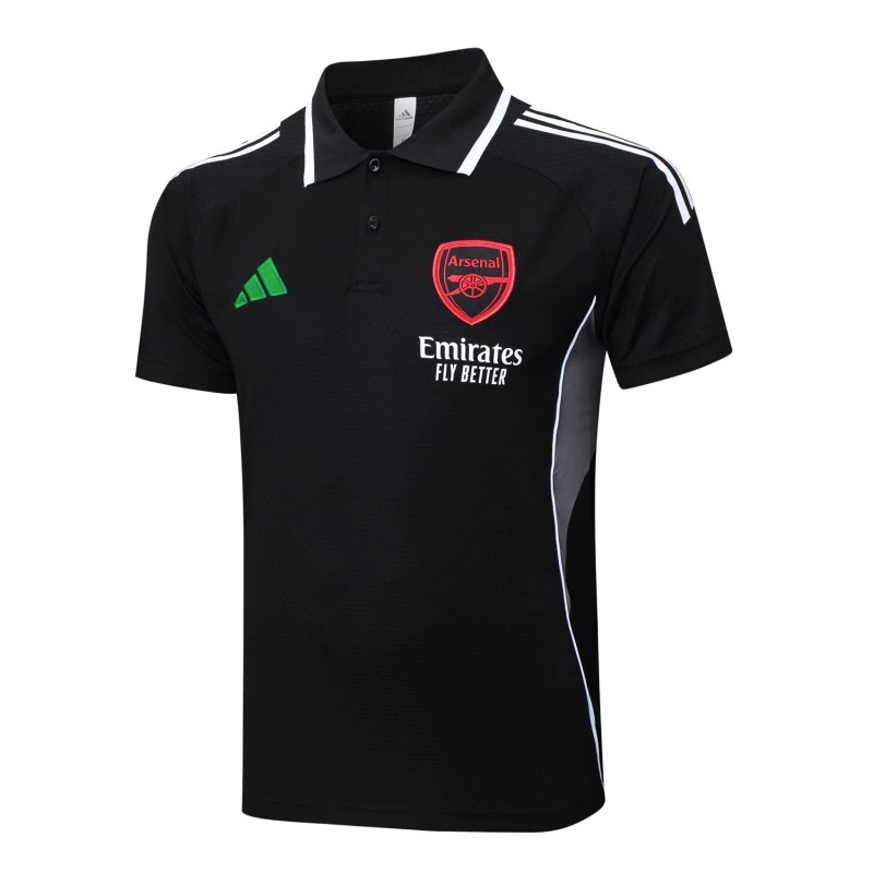 Polo Arsenal 2025 2026 Negro Rojo Verde Arsenal Polo 2025 2026 Negro - Maglia Arsenal | tiendasdefutboles