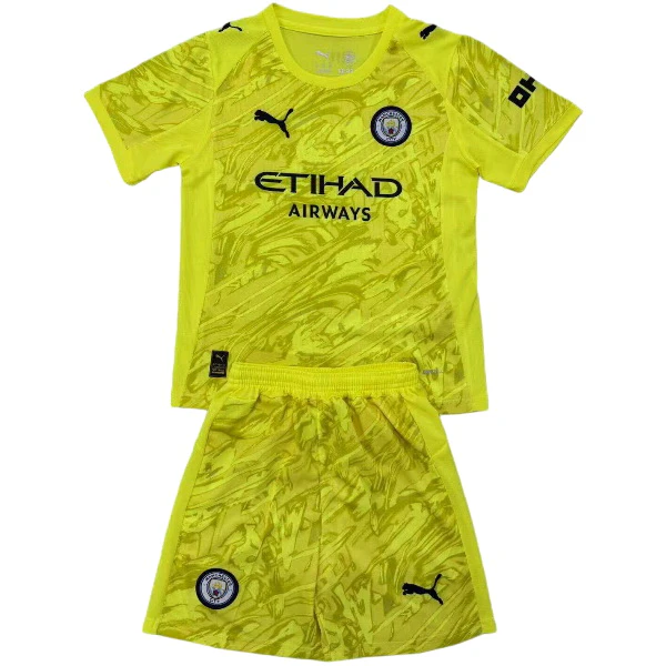Portero Conjunto De Niños Manchester City 2025 2026 Amarillo Manchester City Niños Conjunto 2025 2026 Portero Amarillo - Equipacion Manchester City Niños | tiendasdefutboles