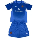 Manchester United Niños Conjunto 2025 2026 Portero Azul - Equipacion Manchester United Niños | tiendasdefutboles