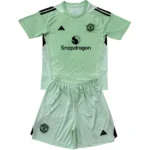 Manchester United Niños Conjunto 2025 2026 Portero Verde - Equipacion Manchester United Niños | tiendasdefutboles