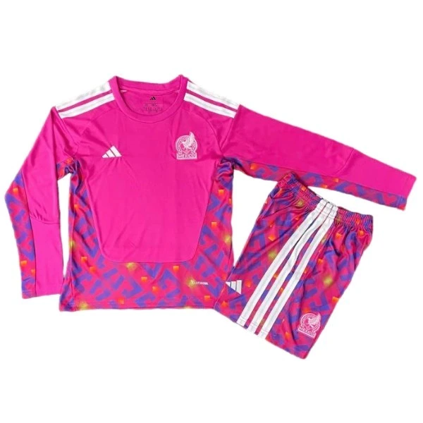 Portero Conjunto De Niños Manga Larga Mexico 2026 Rosa México Niños Conjunto 2026 Portero Rosa - Playera Mexico 2026 Niños | tiendasdefutboles