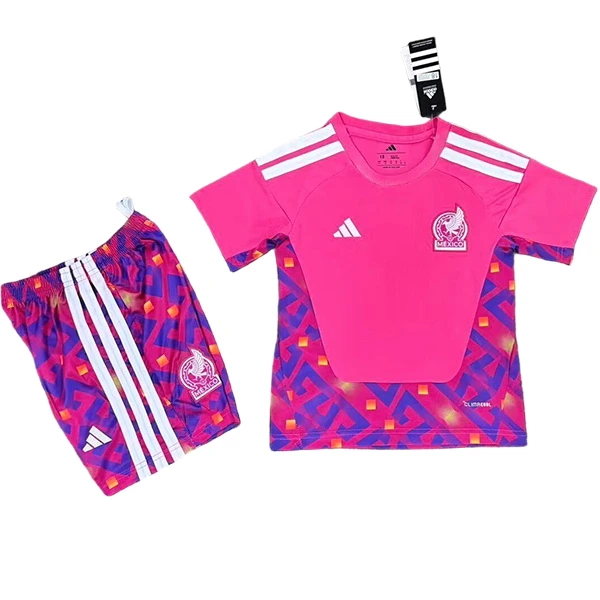 Portero Conjunto De Niños Mexico 2026 Rosa México Niños Conjunto 2026 Portero Rosa - Playera Mexico 2026 Niños | tiendasdefutboles
