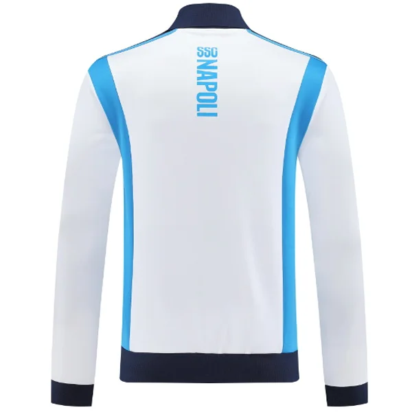 Ropa Deportiva Con Cremallera Larga Napoli 2025 2026 Blanco II Azul SSC Napoli Chándal 2025 2026 Blanco - Ssc Napoli Equipacion | tiendasdefutboles
