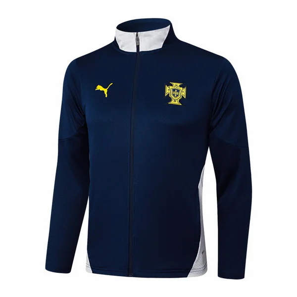 Ropa Deportiva Con Cremallera Larga Portugal 2026 Azul Marino Blanco Portugal Chándal 2026 Azul - Portugal Barata | tiendasdefutboles
