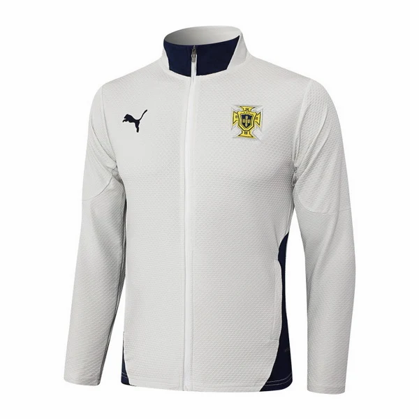Ropa Deportiva Con Cremallera Larga Portugal 2026 Blanco Azul Marino Portugal Chándal 2026 Blanco - Portugal Barata | tiendasdefutboles
