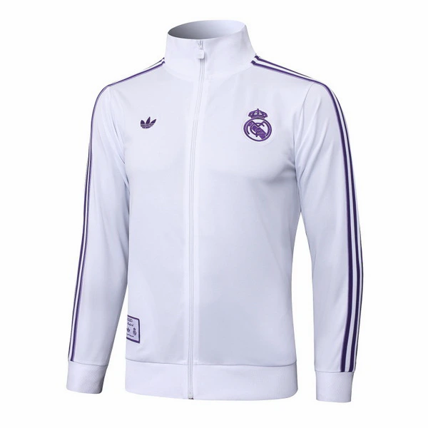 Ropa Deportiva Con Cremallera Larga Real Madrid 2025 2026 Blanco Purpura Real Madrid Chándal 2025 2026 Blanco - Maglia Real Madrid | tiendasdefutboles