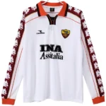 Segunda Camiseta Manga Larga As Roma Retro 1998 1999 Blanco