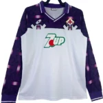 Segunda Camiseta Manga Larga Fiorentina Retro 1992 1993 Blanco