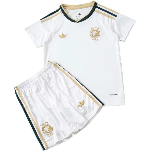 Segunda Conjunto De Niños Arabia Saudita 2026 Blanco Arabia Saudita Niños Conjunto 2026 Segunda Blanco - Arabia Saudita Niños Barata | tiendasdefutboles