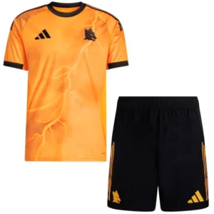 AS Roma Niños Conjunto 2025 2026 Segunda Naranja - Tuta AS Roma Niños | tiendasdefutboles
