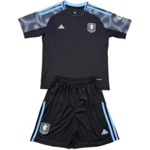 Aston Villa Niños Conjunto 2025 2026 Segunda Negro - Tuta Aston Villa Niños | tiendasdefutboles