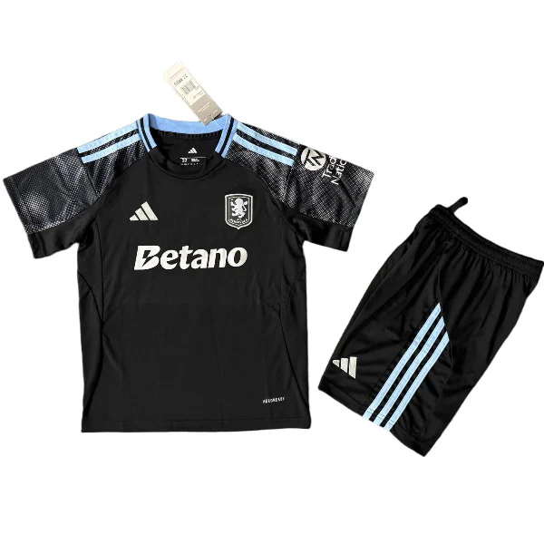Segunda Conjunto De Niños Aston Villa 2025 2026 Negro Aston Villa Niños Conjunto 2025 2026 Segunda Negro - Tuta Aston Villa Niños | tiendasdefutboles