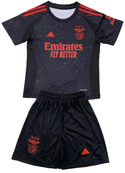 Segunda Conjunto De Niños Benfica 2024 2025 Negro SL Benfica Niños Conjunto 2024 2025 Segunda Negro - Tuta SL Benfica Niños | tiendasdefutboles