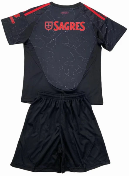 Segunda Conjunto De Niños Benfica 2024 2025 Negro SL Benfica Niños Conjunto 2024 2025 Segunda Negro - Tuta SL Benfica Niños | tiendasdefutboles