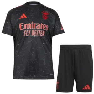 SL Benfica Niños Conjunto 2024 2025 Segunda Negro - Tuta SL Benfica Niños | tiendasdefutboles
