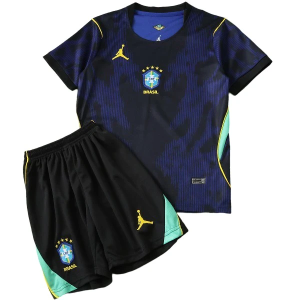 Segunda Conjunto De Niños Brasil 2026 Azul Brasil Niños Conjunto 2026 Segunda Azul - Equipacion Brasil Niños | tiendasdefutboles