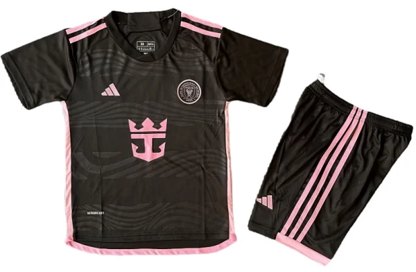 Segunda Conjunto De Niños Inter Miami 2024 2025 Negro Inter Miami Niños Conjunto 2024 2025 Segunda Negro - Equipacion Inter Miami Niños | tiendasdefutboles