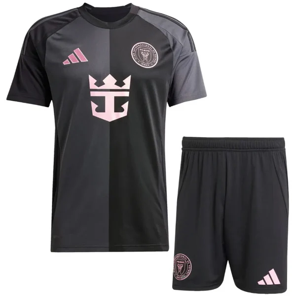 Segunda Conjunto De Niños Inter Miami 2025 2026 Negro Inter Miami Niños Conjunto 2025 2026 Segunda Negro - Equipacion Inter Miami Niños | tiendasdefutboles