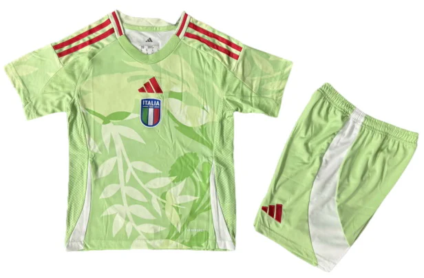 Segunda Conjunto De Niños Italia 2025 Verde Italia Niños Conjunto 2025 Segunda Verde - Equipación Italia Niños | tiendasdefutboles