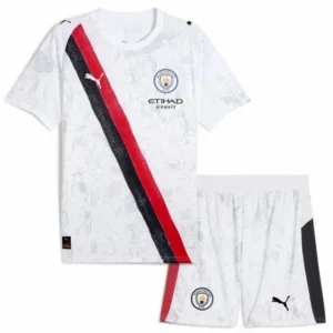 Manchester City Niños Conjunto 2025 2026 Segunda Blanco - Equipacion Manchester City Niños | tiendasdefutboles
