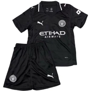 Manchester City Niños Conjunto 2025 2026 Segunda Negro - Equipacion Manchester City Niños | tiendasdefutboles