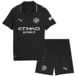 Manchester City Niños Conjunto 2025 2026 Segunda Negro - Equipacion Manchester City Niños | tiendasdefutboles