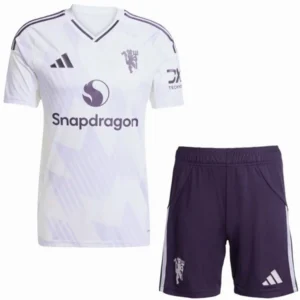 Manchester United Niños Conjunto 2025 2026 Segunda Blanco - Equipacion Manchester United Niños | tiendasdefutboles